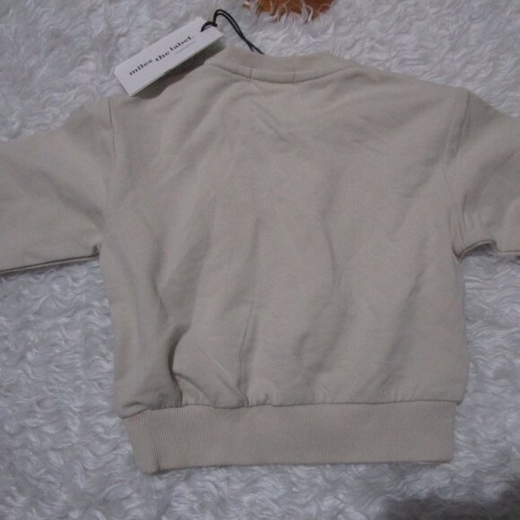MILES THE LABEL Infant Baby Girls Heart Print Sweatshirt Beige 12M NWT - Picture 3 of 10